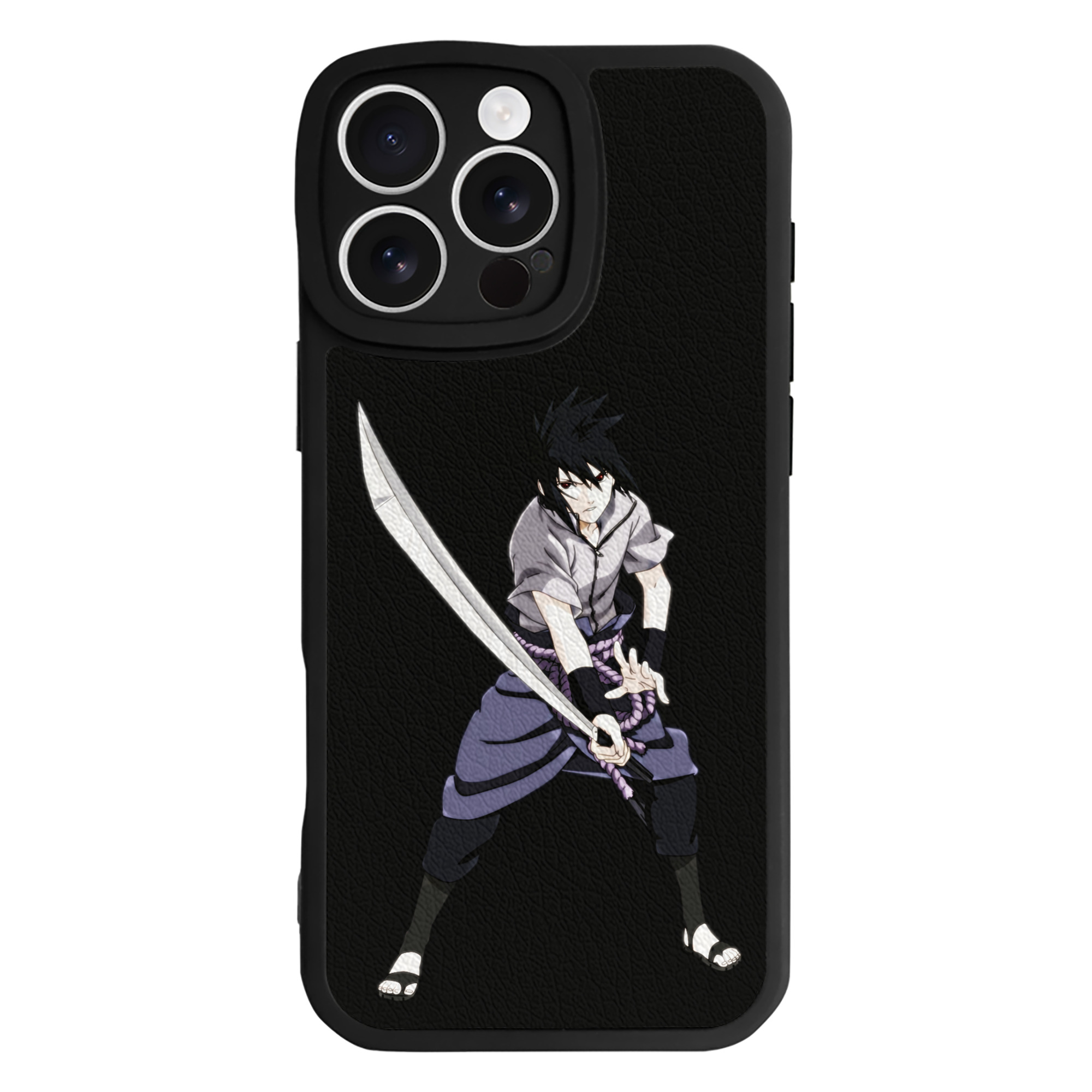 （画像用） NARUTO -ナルト- うちは サスケ Uchiha Sasuke 【iPhone 16シリーズ対応】シリコンスマホケース（レザー調） 材質：シリコン